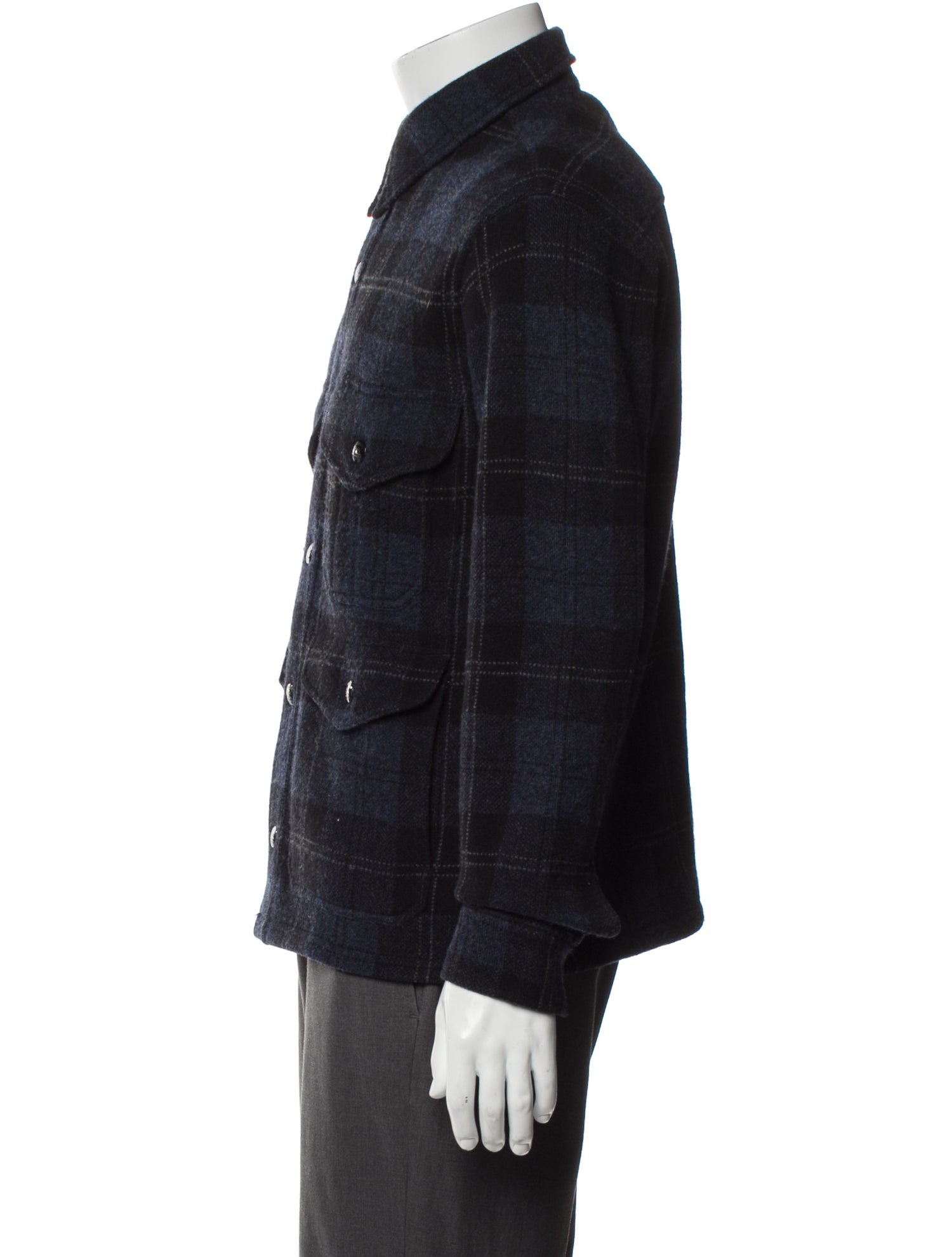 RRL & Co. Merino Wool Plaid Print Trucker Jacket