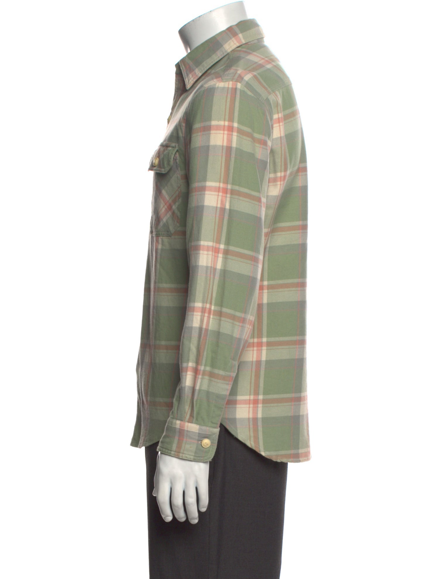 RRL & Co. Plaid Print Long Sleeve Western Shirt