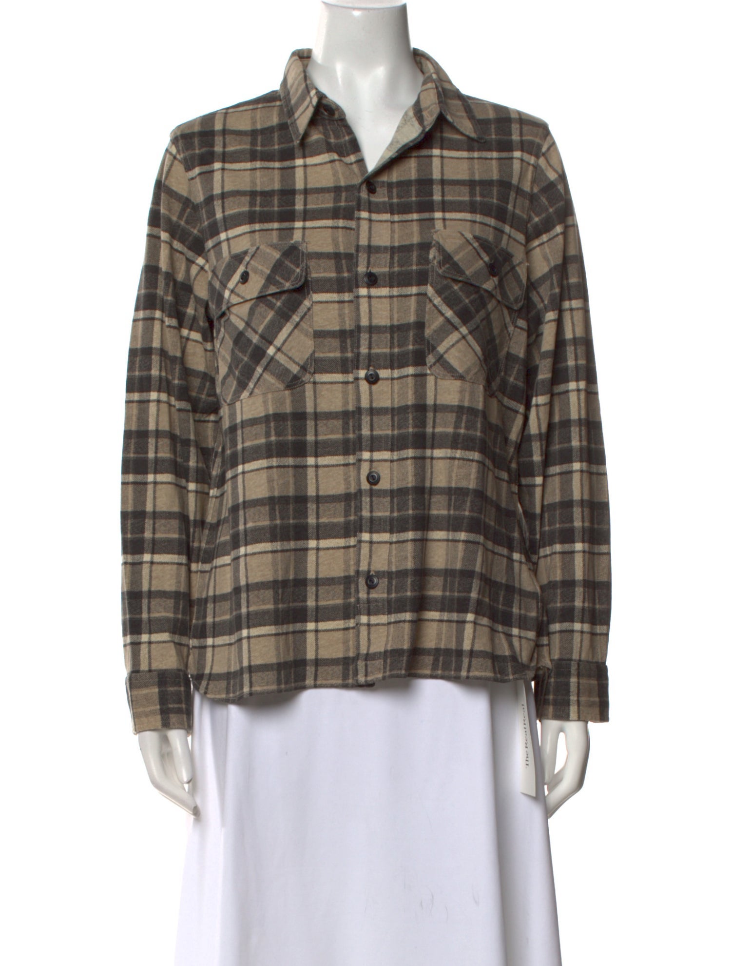 RRL & Co. Linen Plaid Print Button-Up Top
