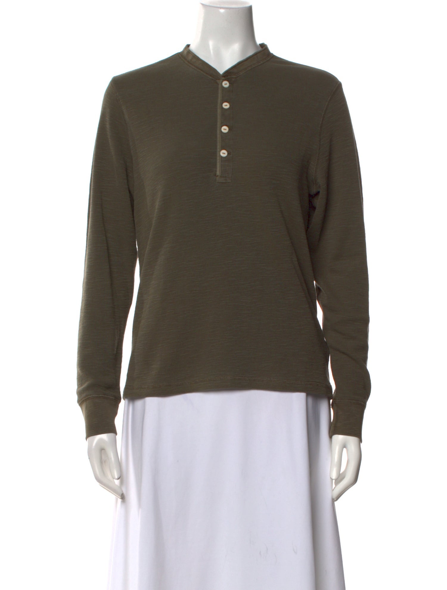 RRL & Co. Mock Neck Long Sleeve Polo