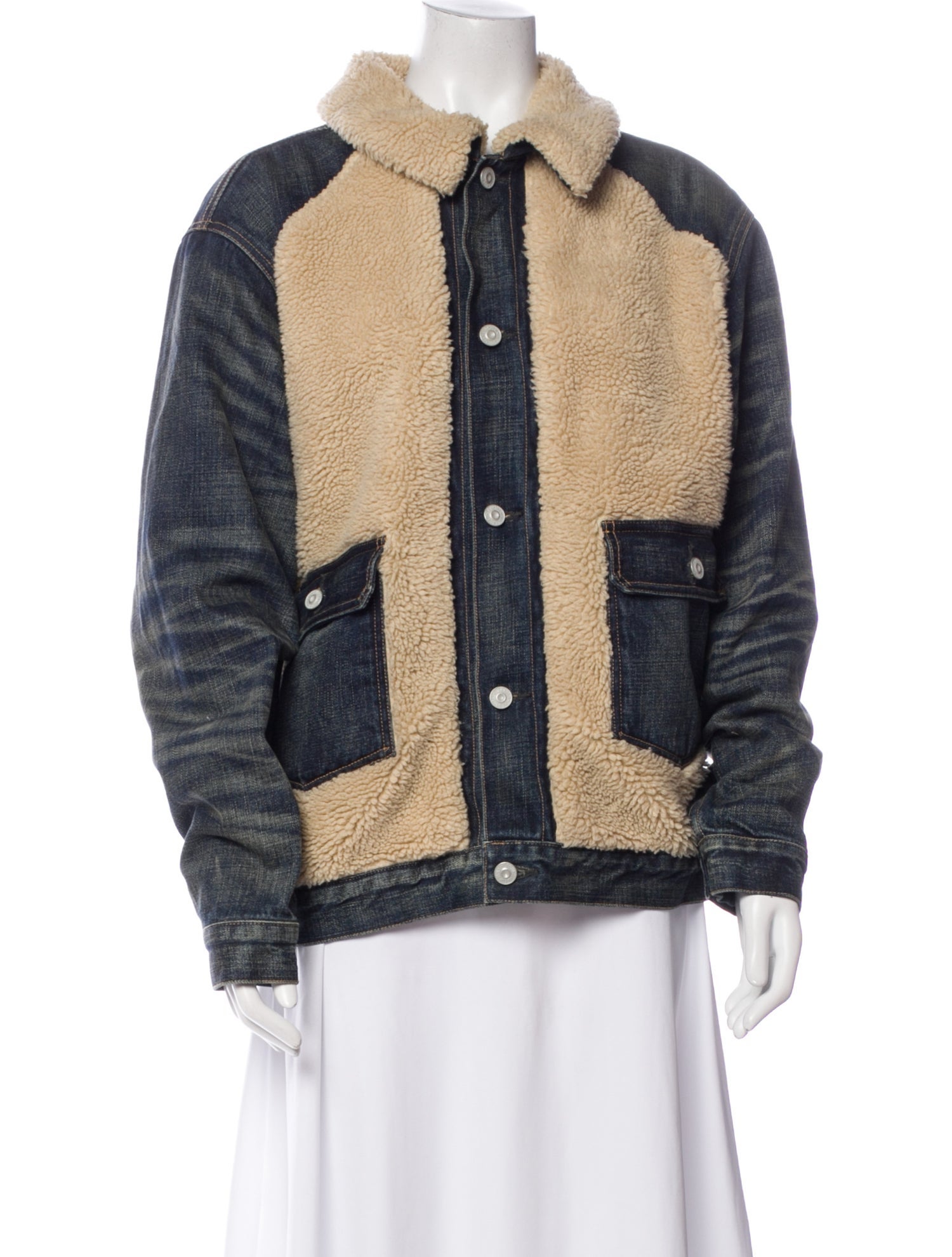 RRL & Co. Colorblock Pattern Denim Jacket