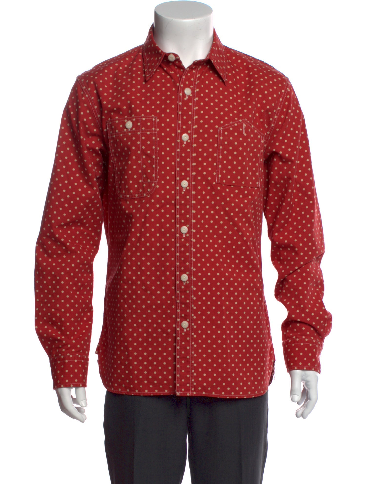 RRL & Co. Polka Dot Print Long Sleeve Shirt
