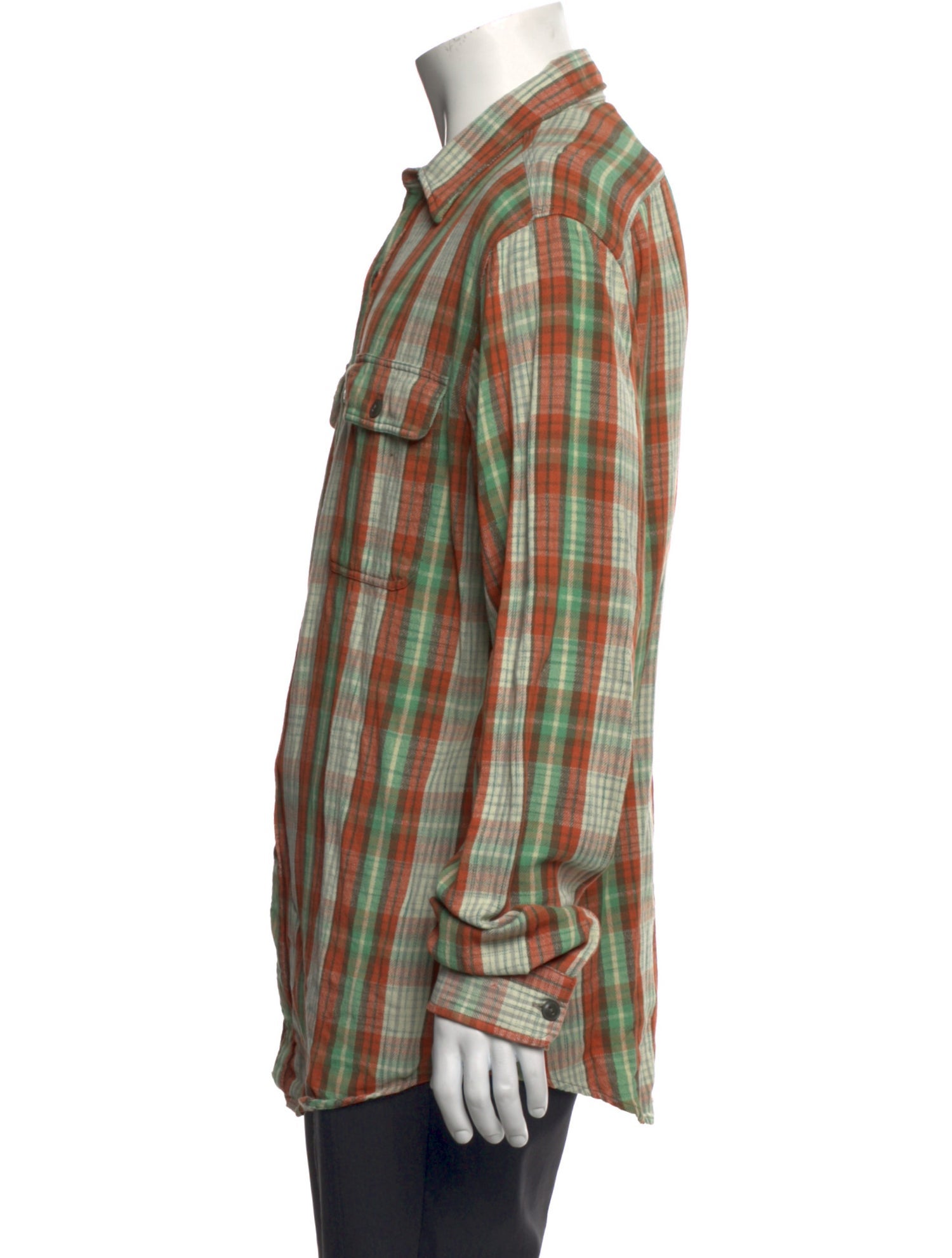 RRL & Co. Plaid Print Long Sleeve Western Shirt