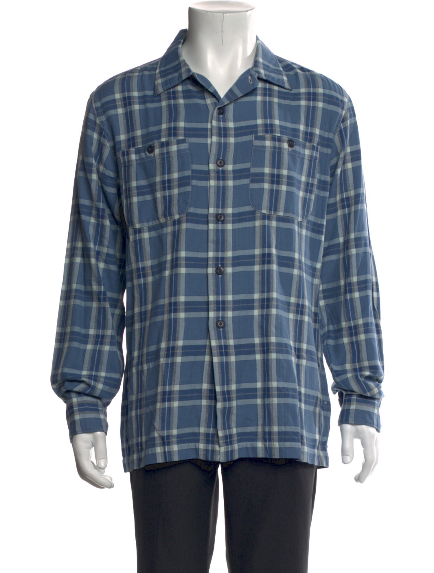 RRL & Co. Plaid Print Long Sleeve Western Shirt