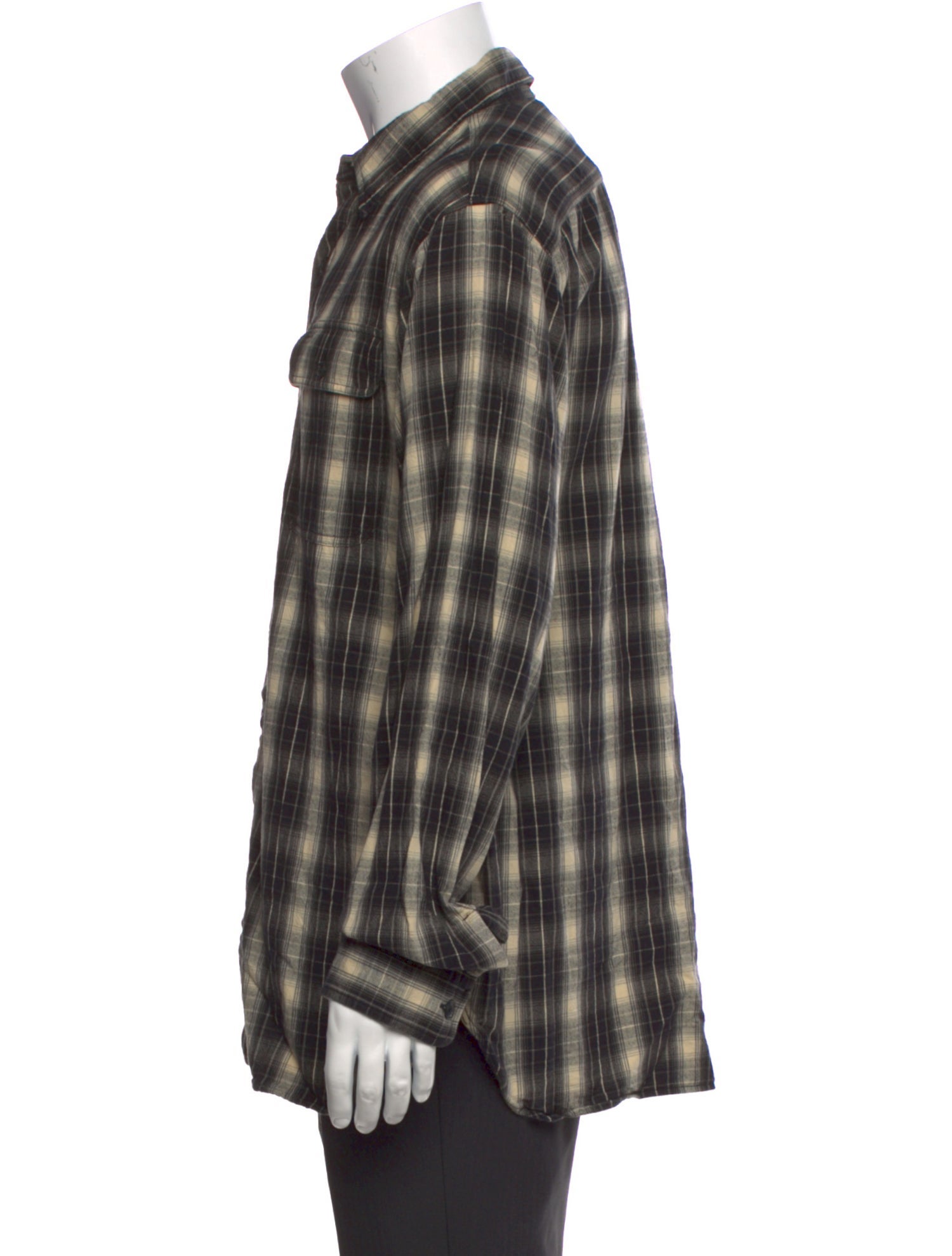 RRL & Co. Plaid Print Long Sleeve Western Shirt