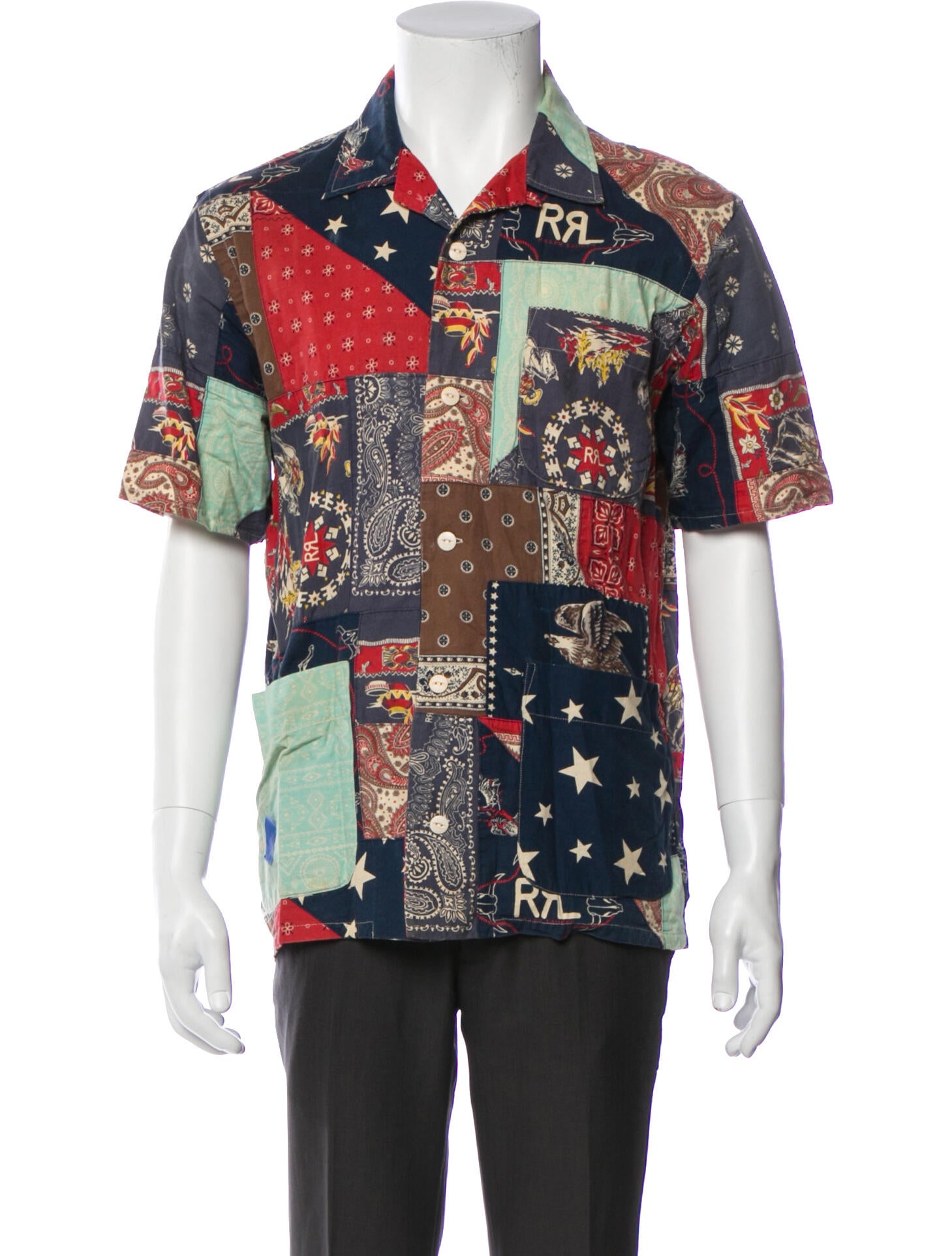 RRL & Co. Paisley Print Short Sleeve Shirt