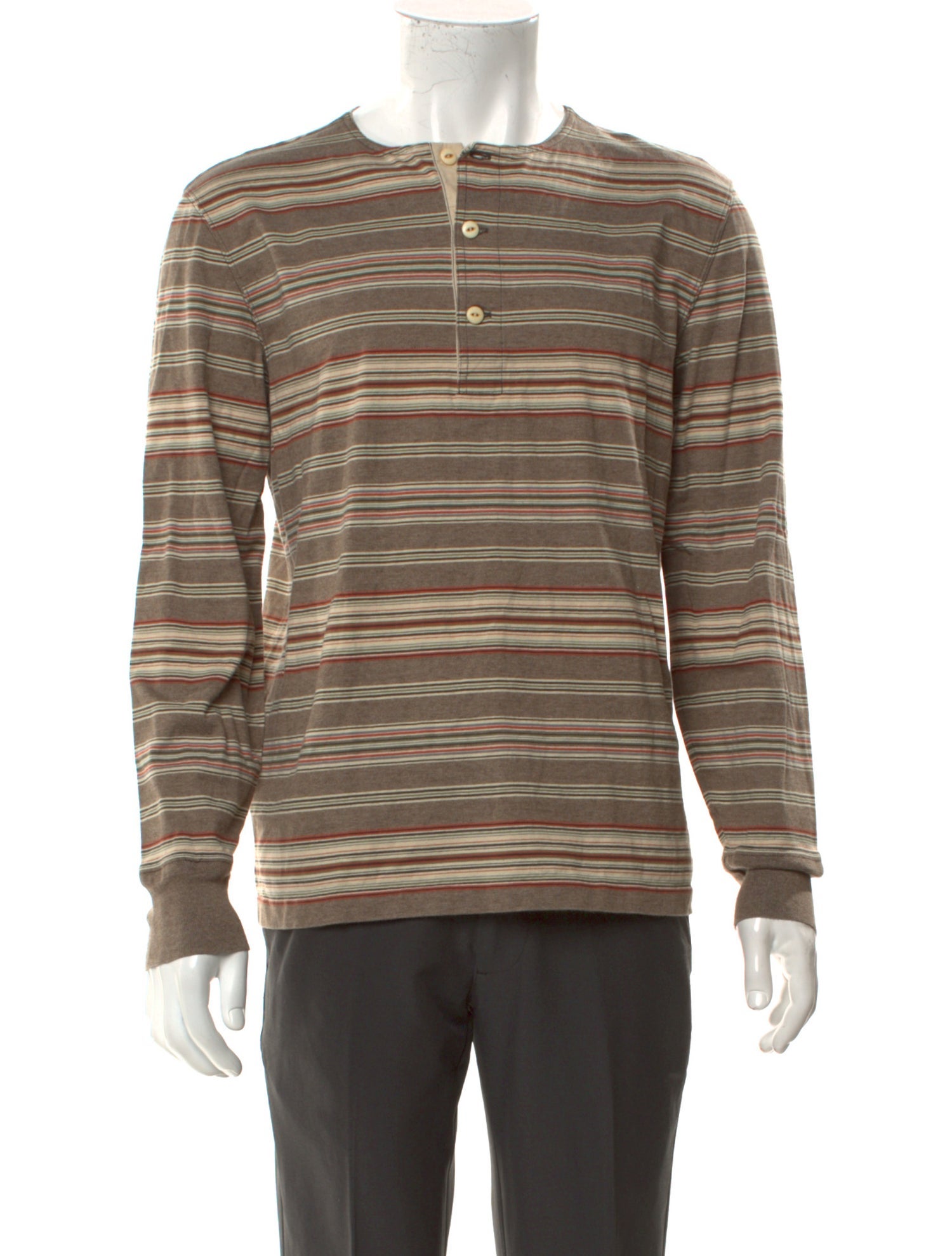 RRL & Co. Striped Scoop Neck Henley