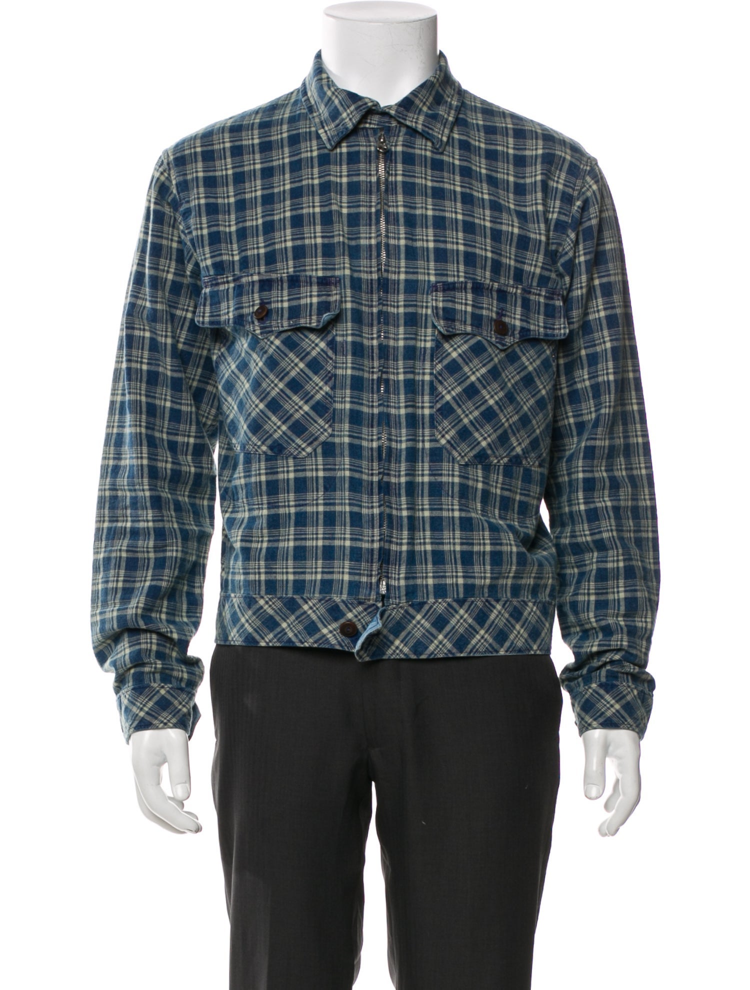 RRL & Co. Plaid Print Trucker Jacket