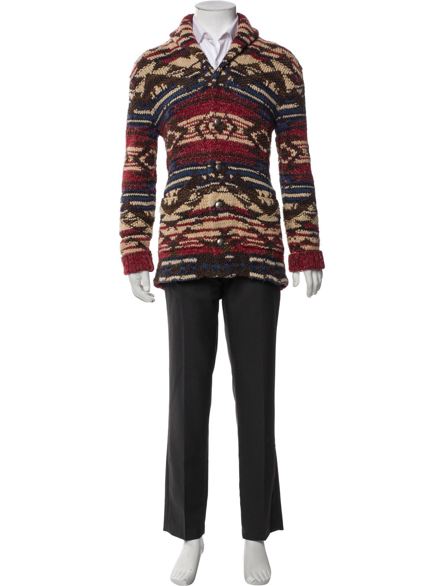 RRL & Co. Printed V-Neck Cardigan