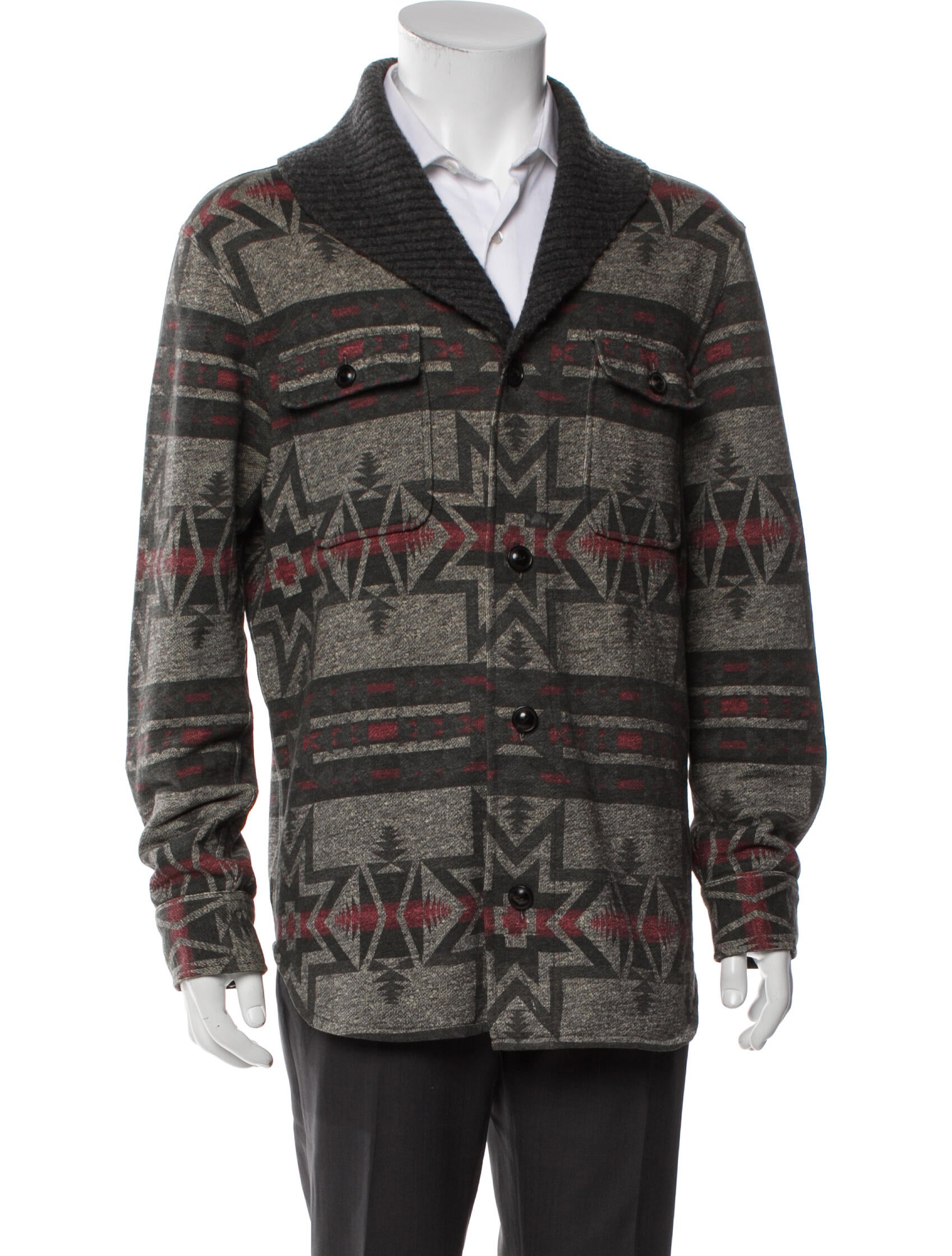 RRL & Co. Plaid Print Peacoat