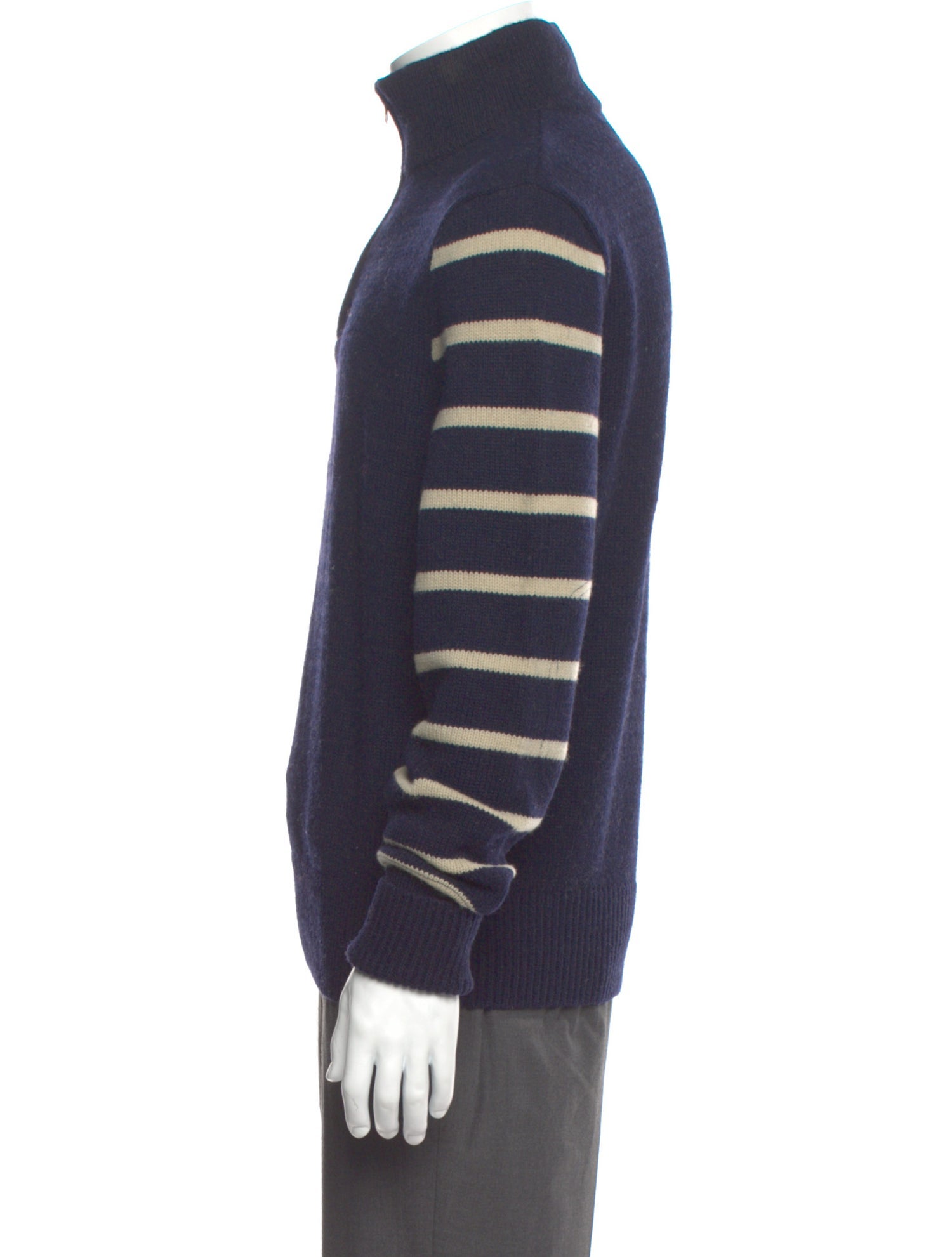 RRL & Co. Wool Striped Polo Sweater
