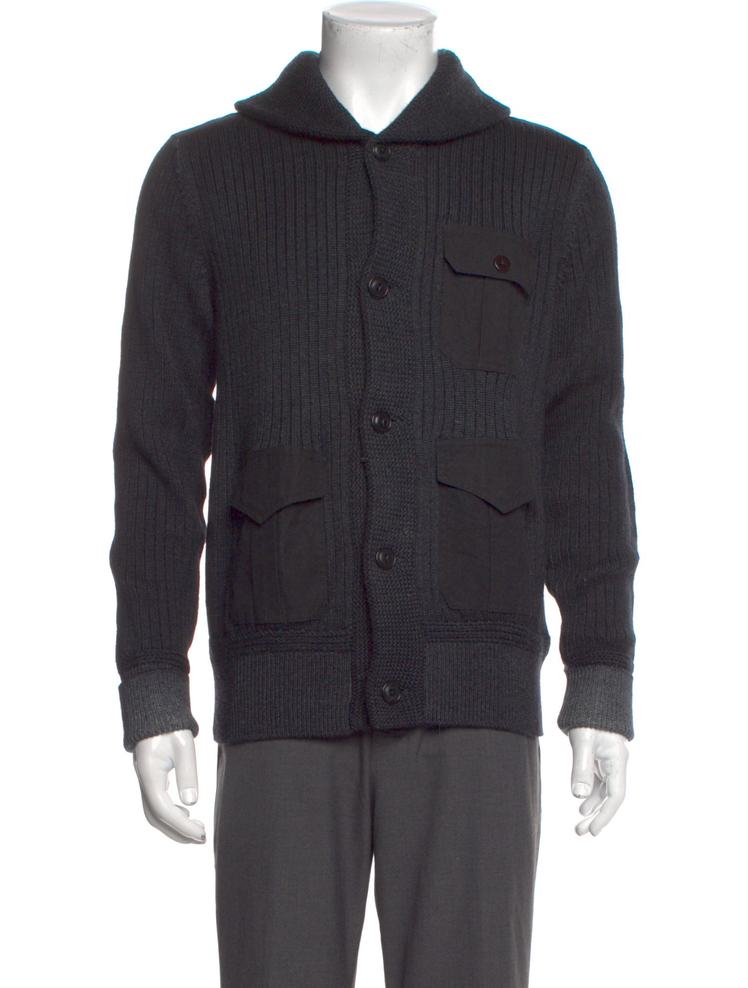 RRL & Co. Merino Wool Mock Neck Cardigan