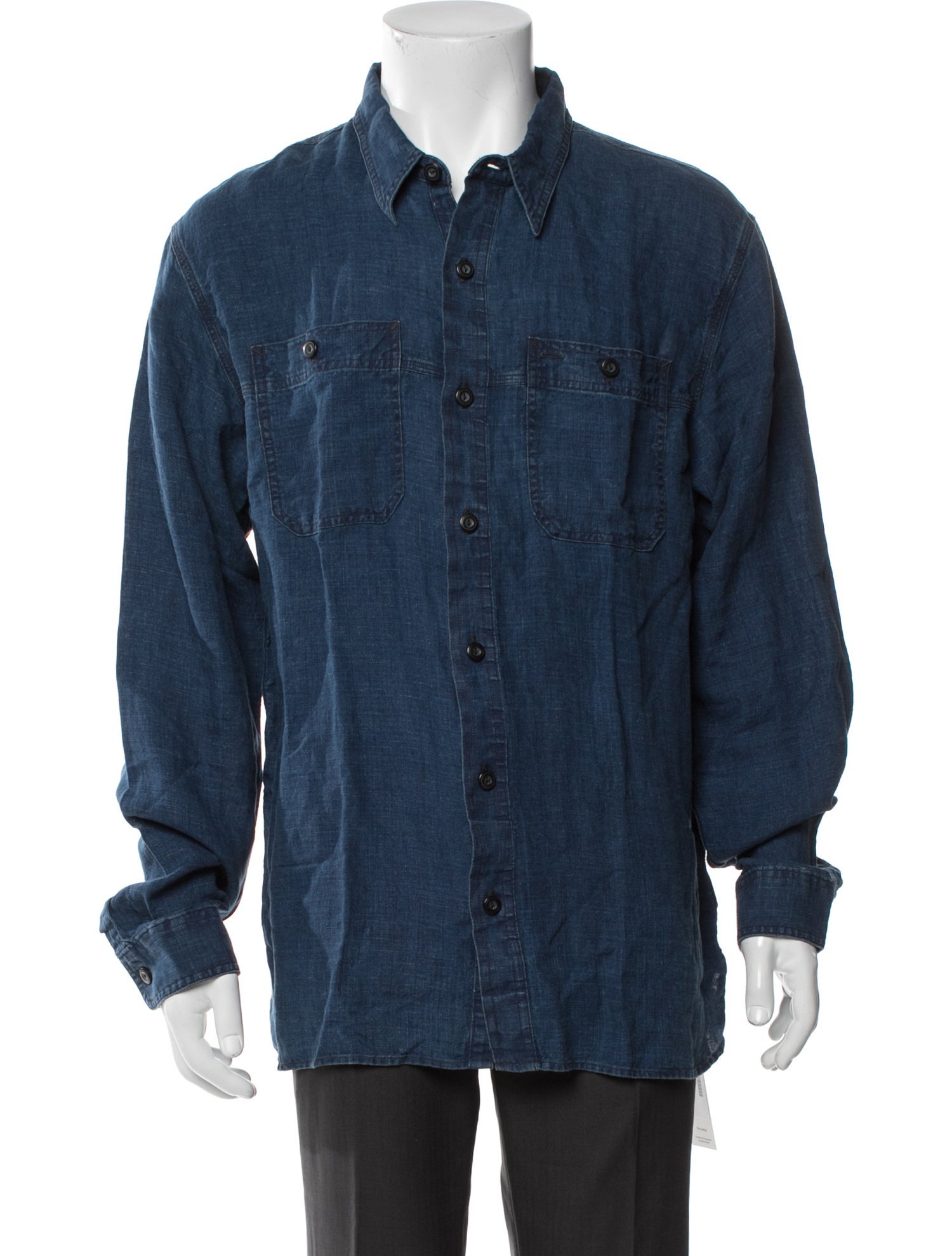 RRL & Co. Linen Long Sleeve Denim Shirt