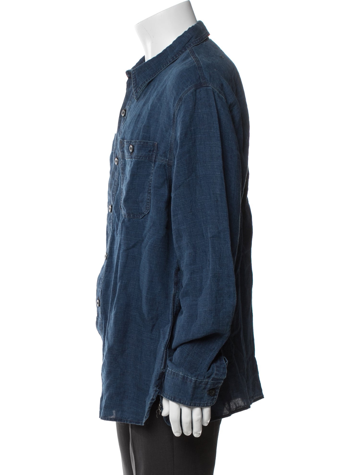 RRL & Co. Linen Long Sleeve Denim Shirt