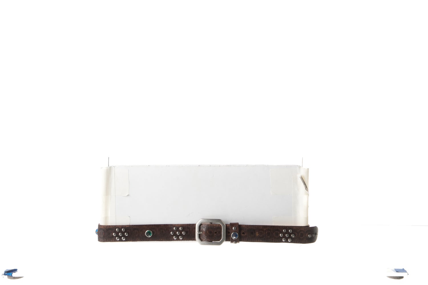 RRL & Co. Leather Crystal Embellishments Waist Belt
