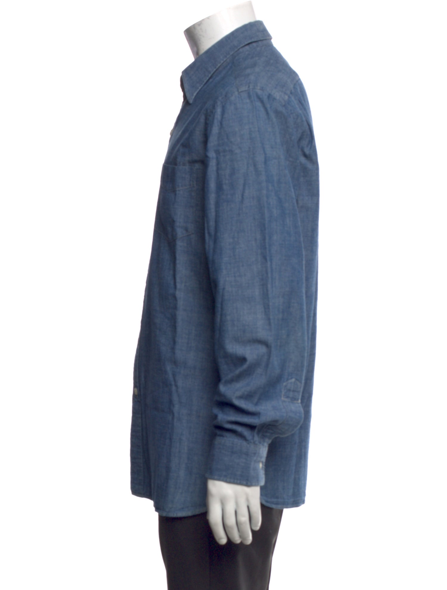 NSF Long Sleeve Denim Shirt - Blue Casual Shirts, Clothing