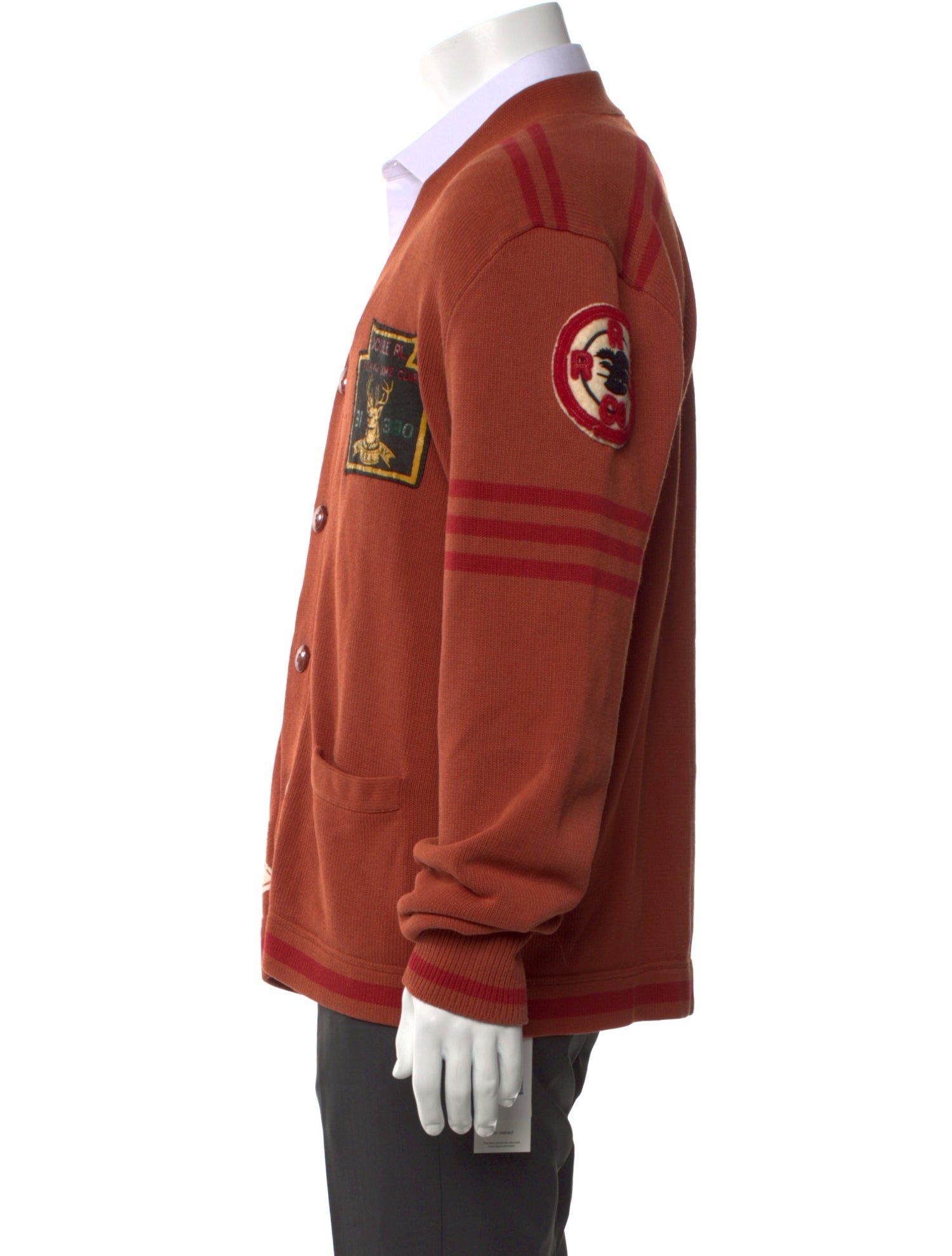 RRL & Co. Graphic Print V-Neck Cardigan