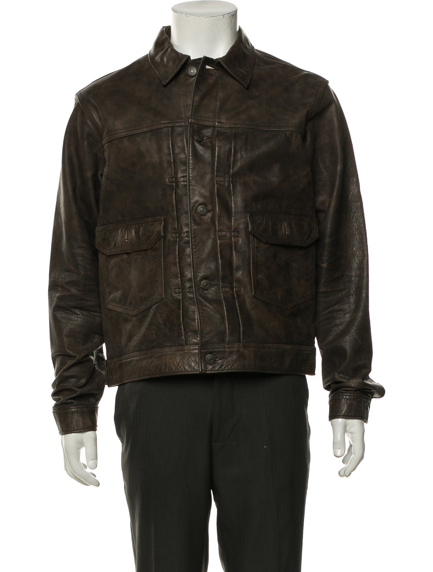 Seraphin Crocodile Zip-Up Jacket - Brown Outerwear, Clothing