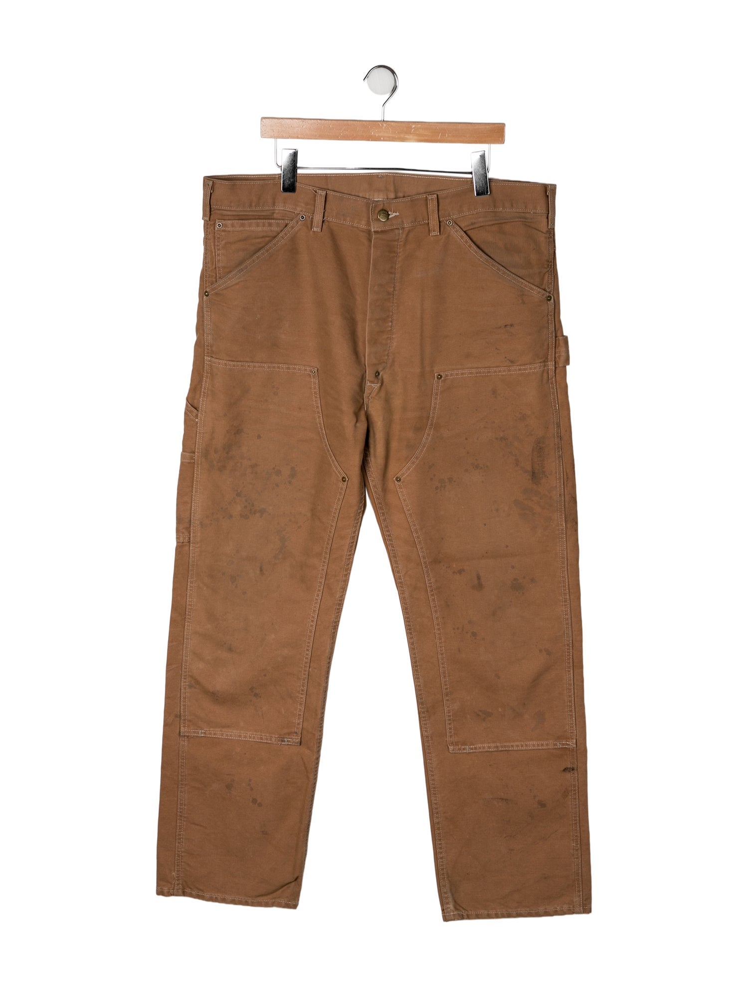 RRL & Co. Engineer Fit Canvas Carpenter Cargo Pants - Brown Pants