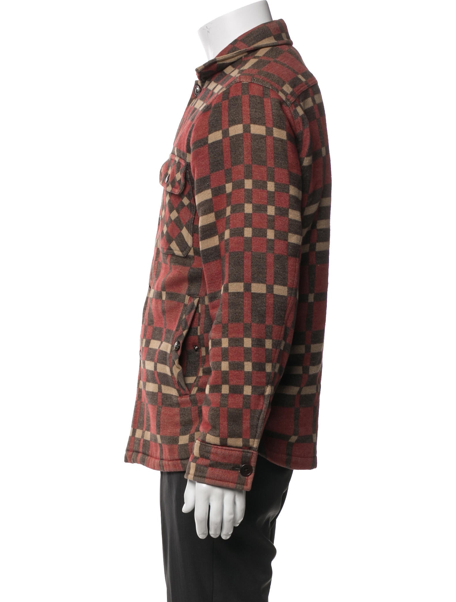 RRL & Co. Plaid Print Jacket - Brown Outerwear, Clothing