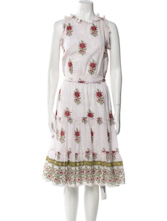 Roller Rabbit Floral Print Midi Length Dress