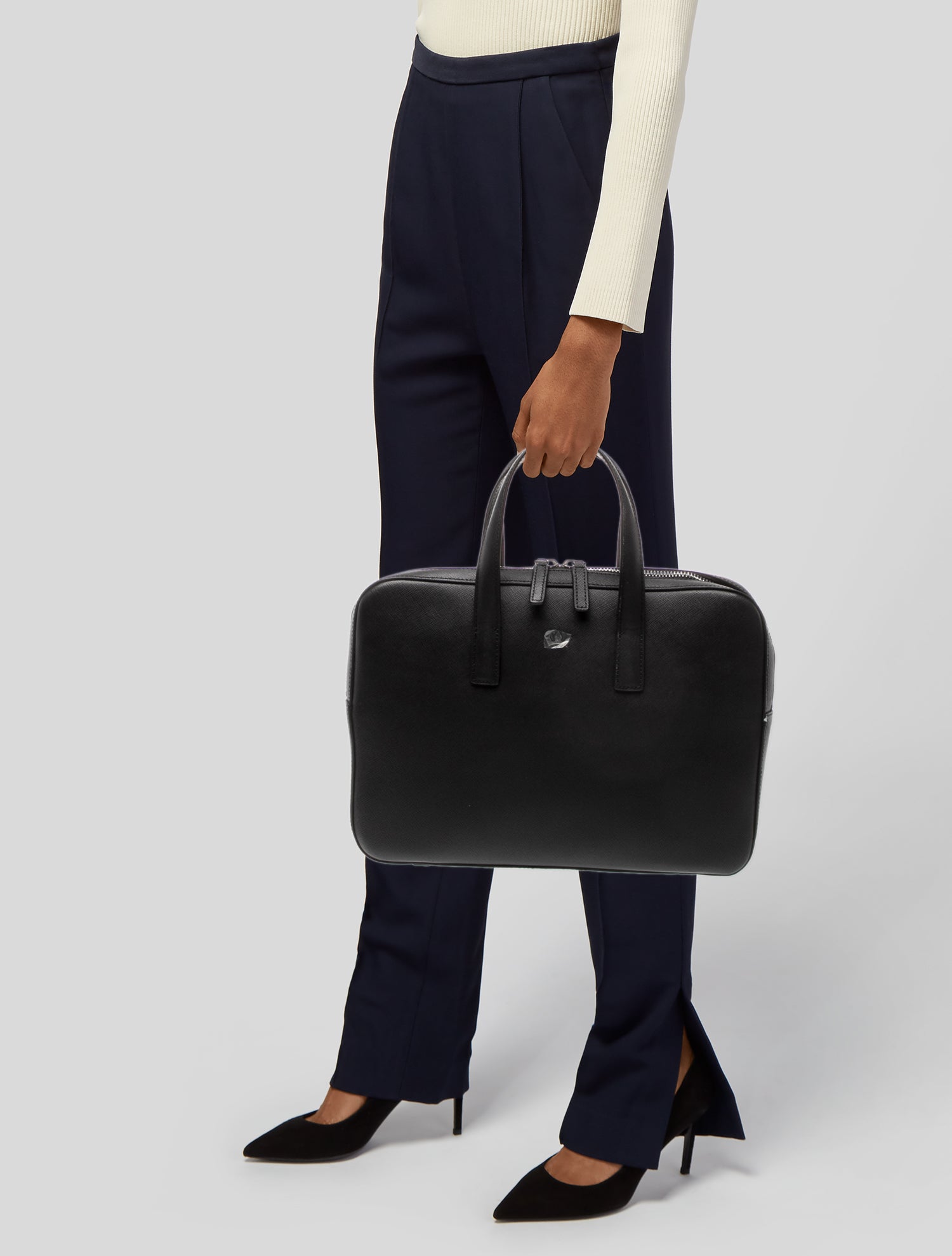 Roderer Saffiano Leather Briefcase