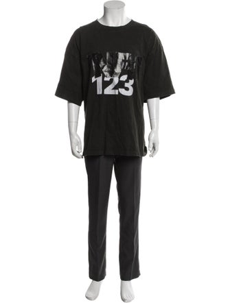 RRR123 Graphic Print Crew Neck T-Shirt