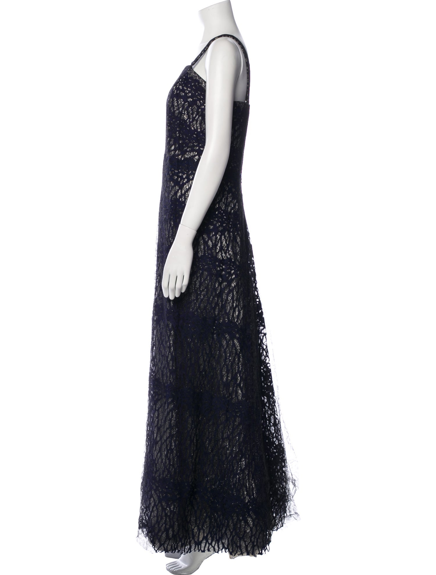 Rene Ruiz Square Neckline Long Dress