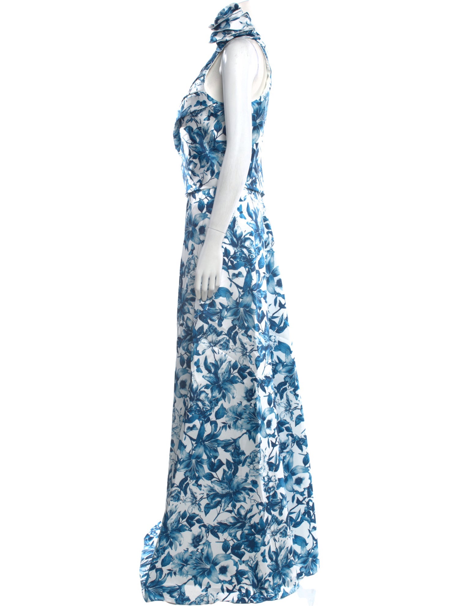 Rene Ruiz Floral Print Long Dress w/ Tags