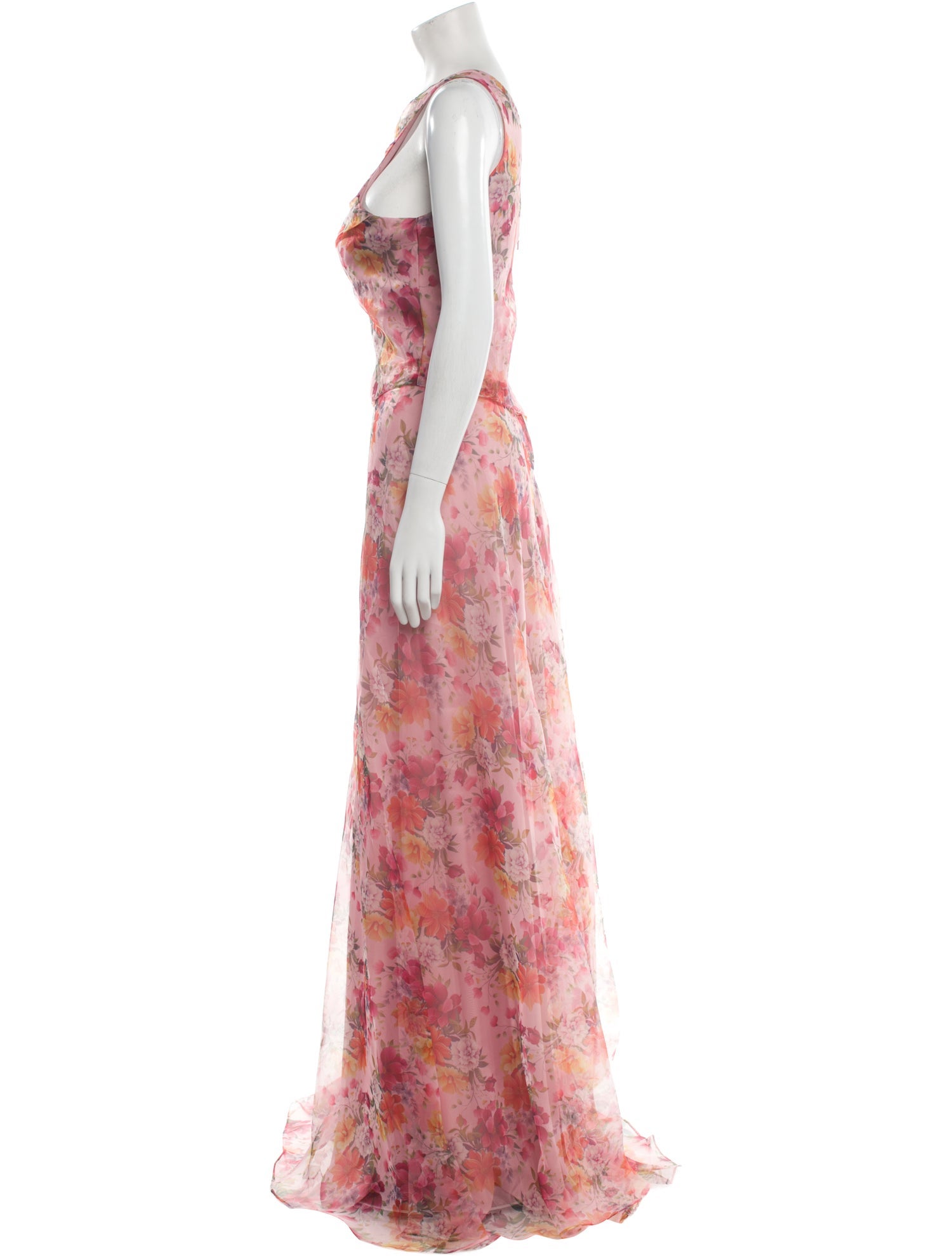 Rene Ruiz Floral Print Long Dress w/ Tags