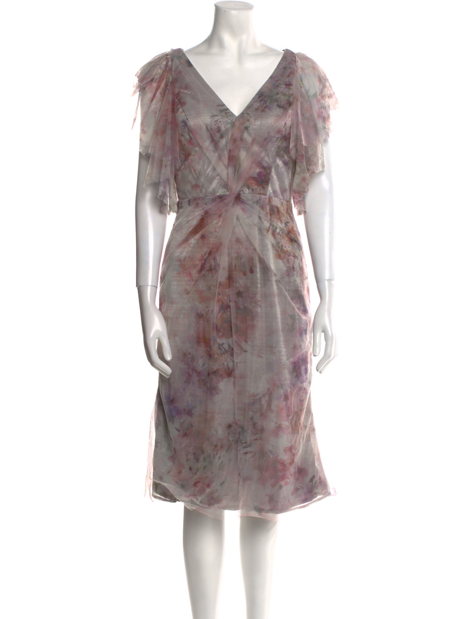 Rene Ruiz Tie-Dye Print Midi Length Dress