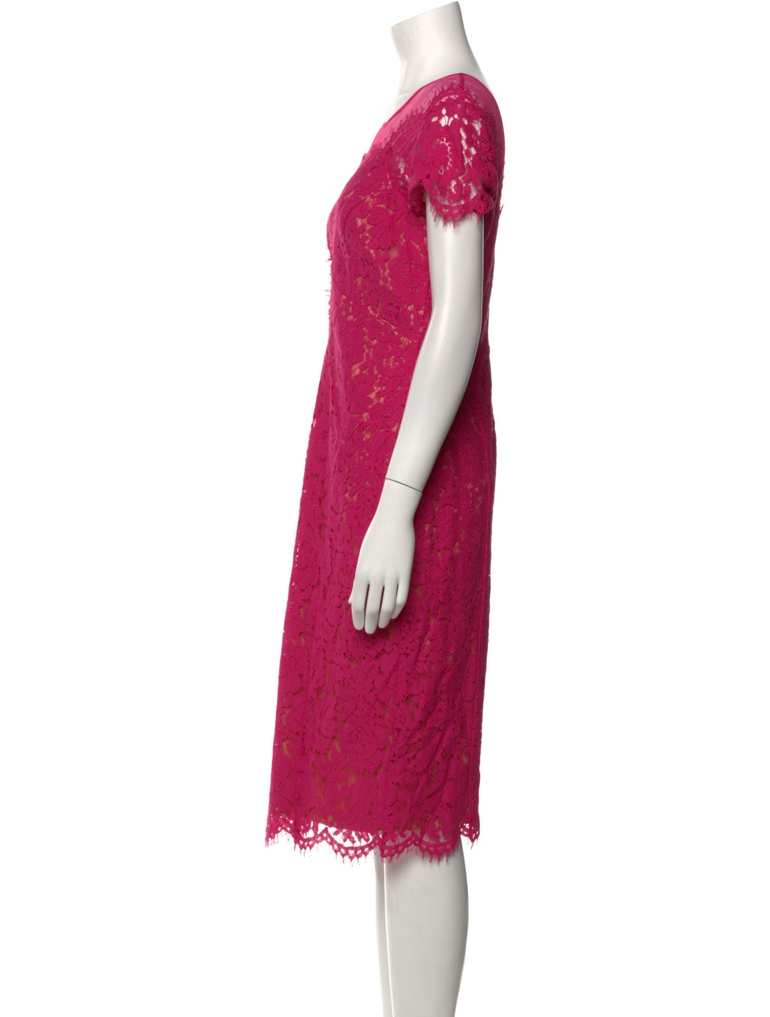 Rene Ruiz Lace Pattern Knee-Length Dress