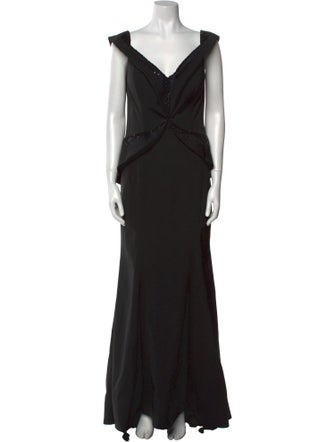 Rene Ruiz V-Neck Long Dress