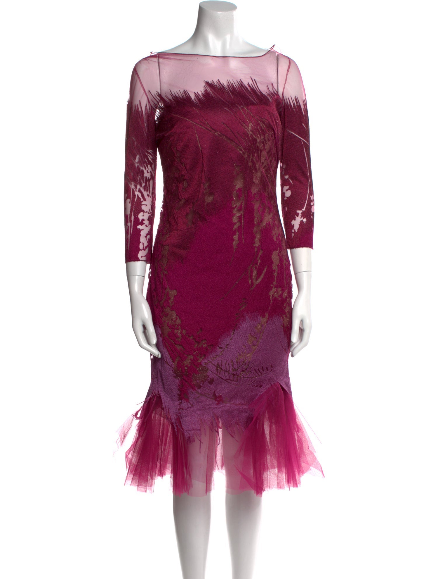 Rene Ruiz Tie-Dye Print Knee-Length Dress
