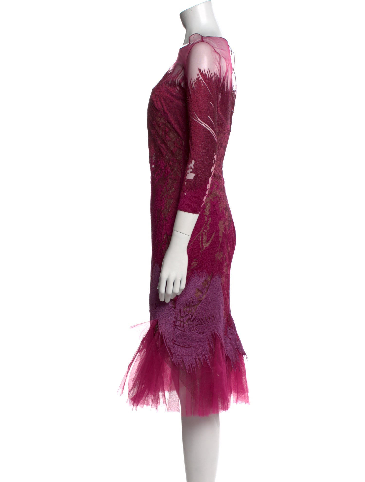 Rene Ruiz Tie-Dye Print Knee-Length Dress