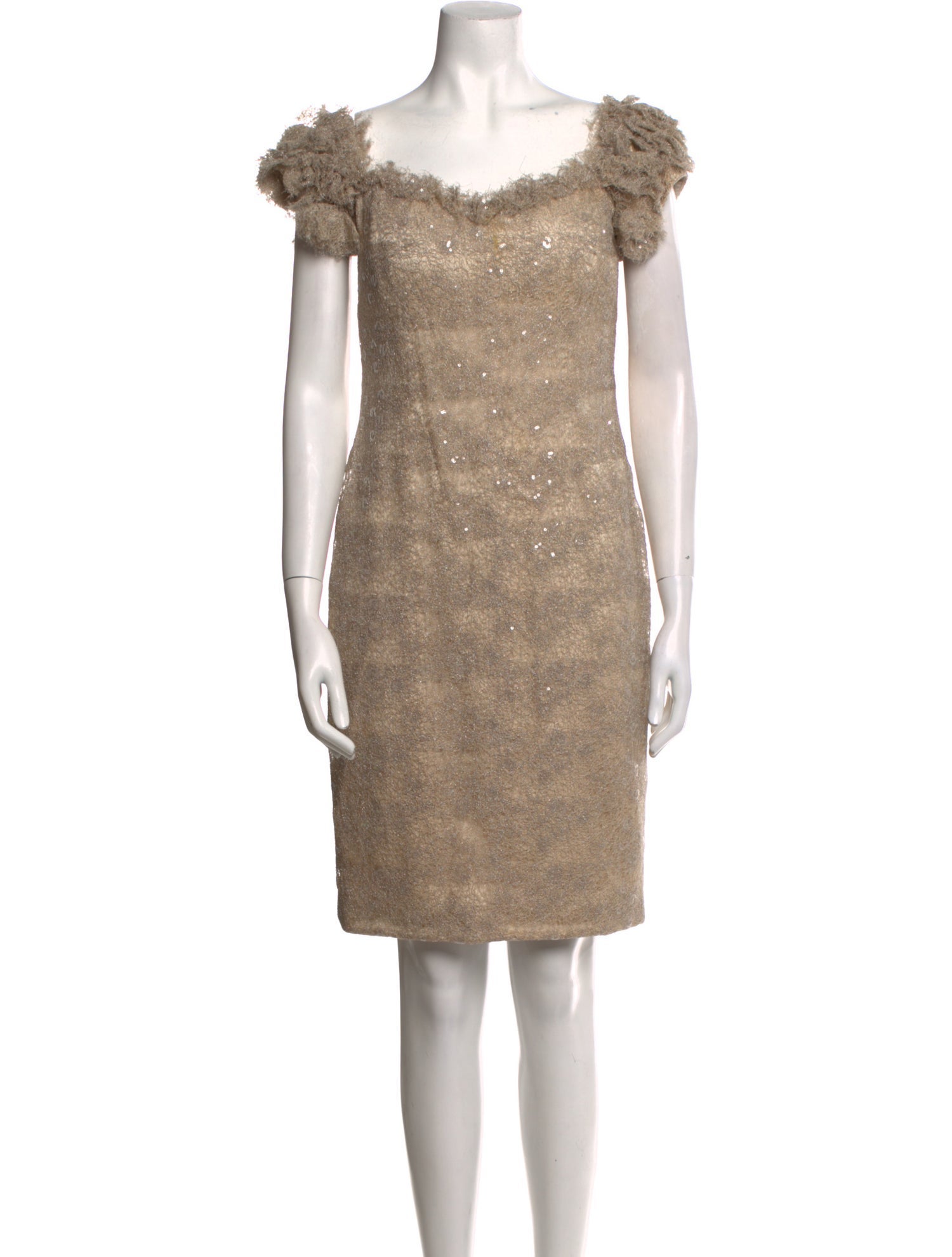 Rene Ruiz Off-The-Shoulder Knee-Length Dress