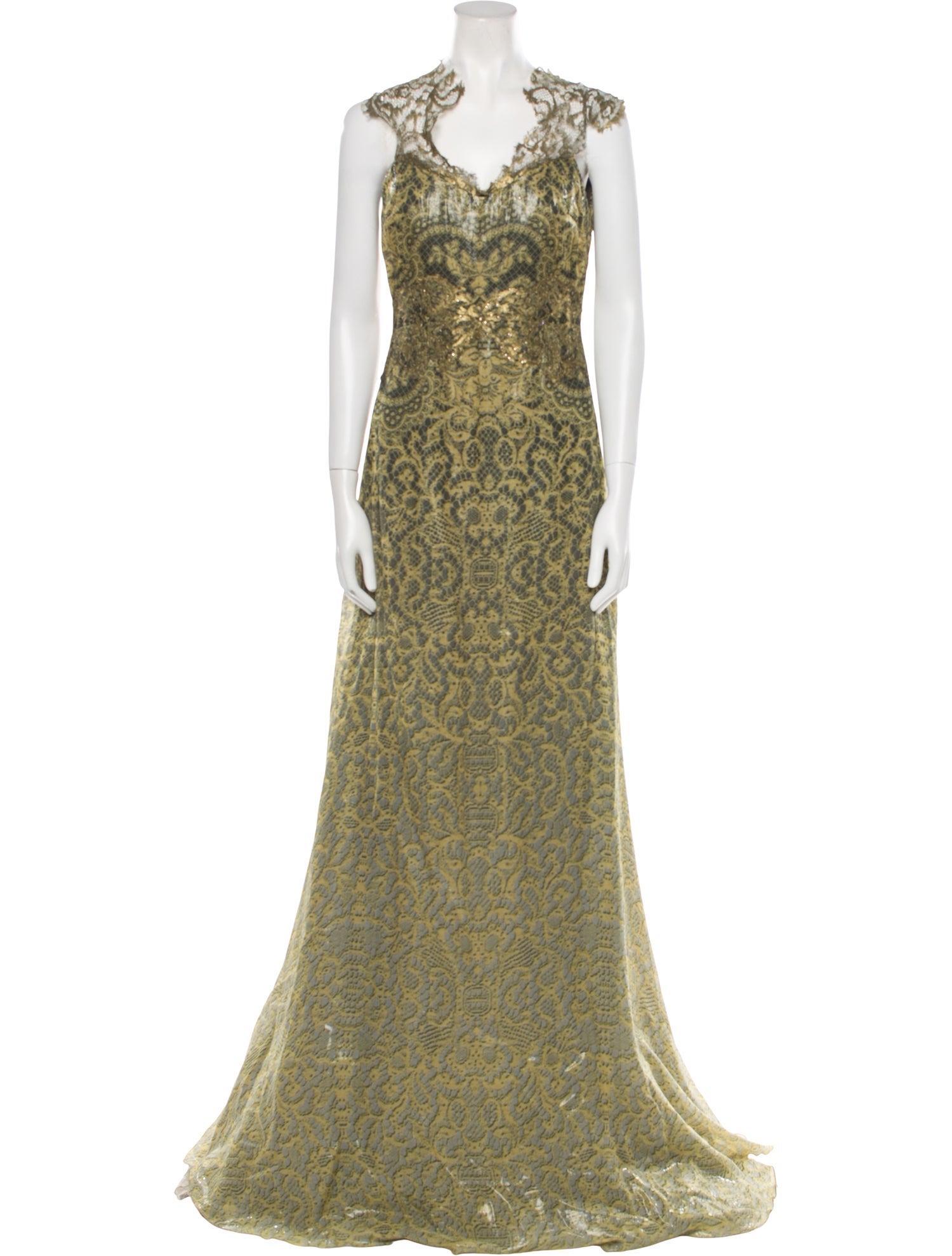 Rene Ruiz Lace Pattern Long Dress
