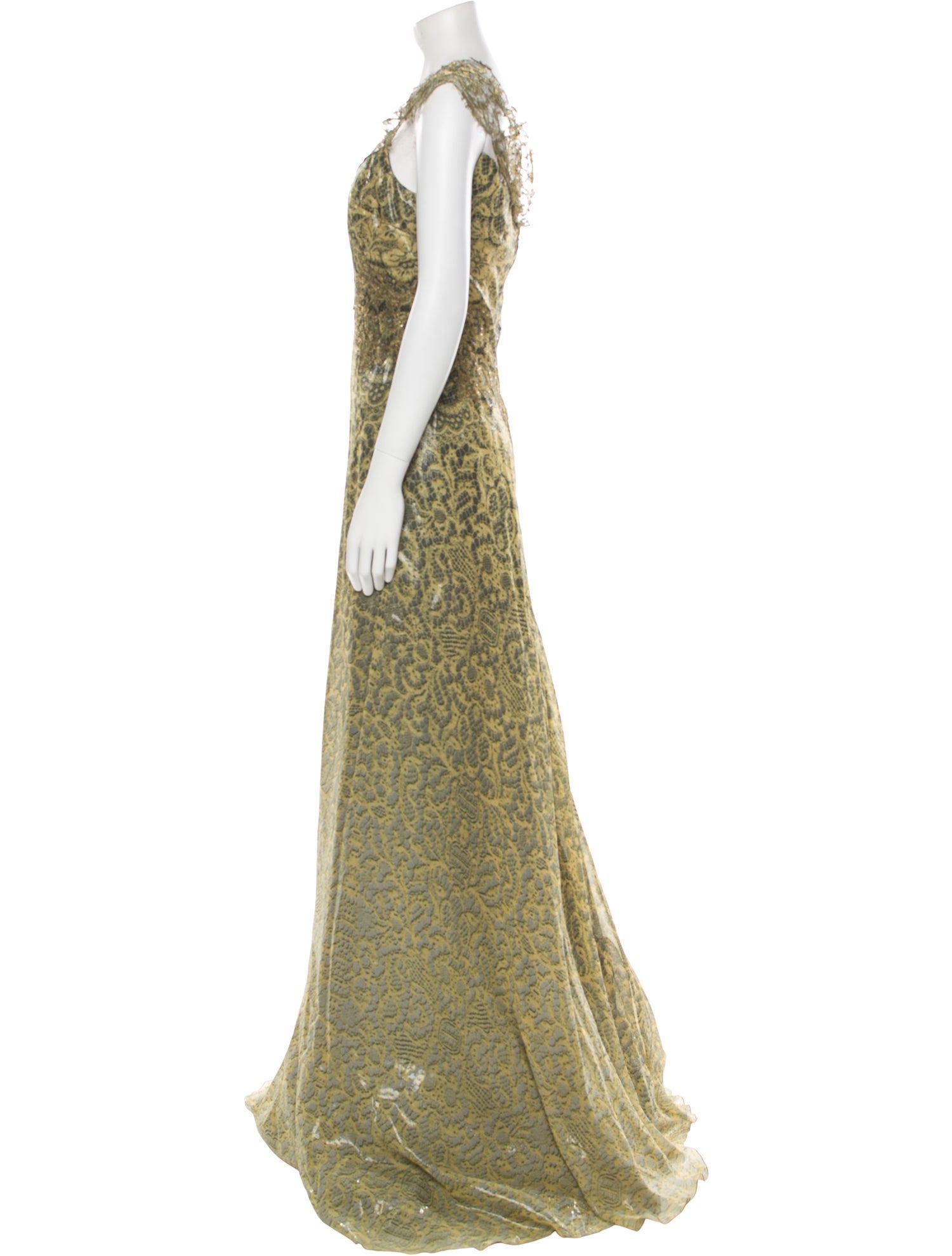 Rene Ruiz Lace Pattern Long Dress