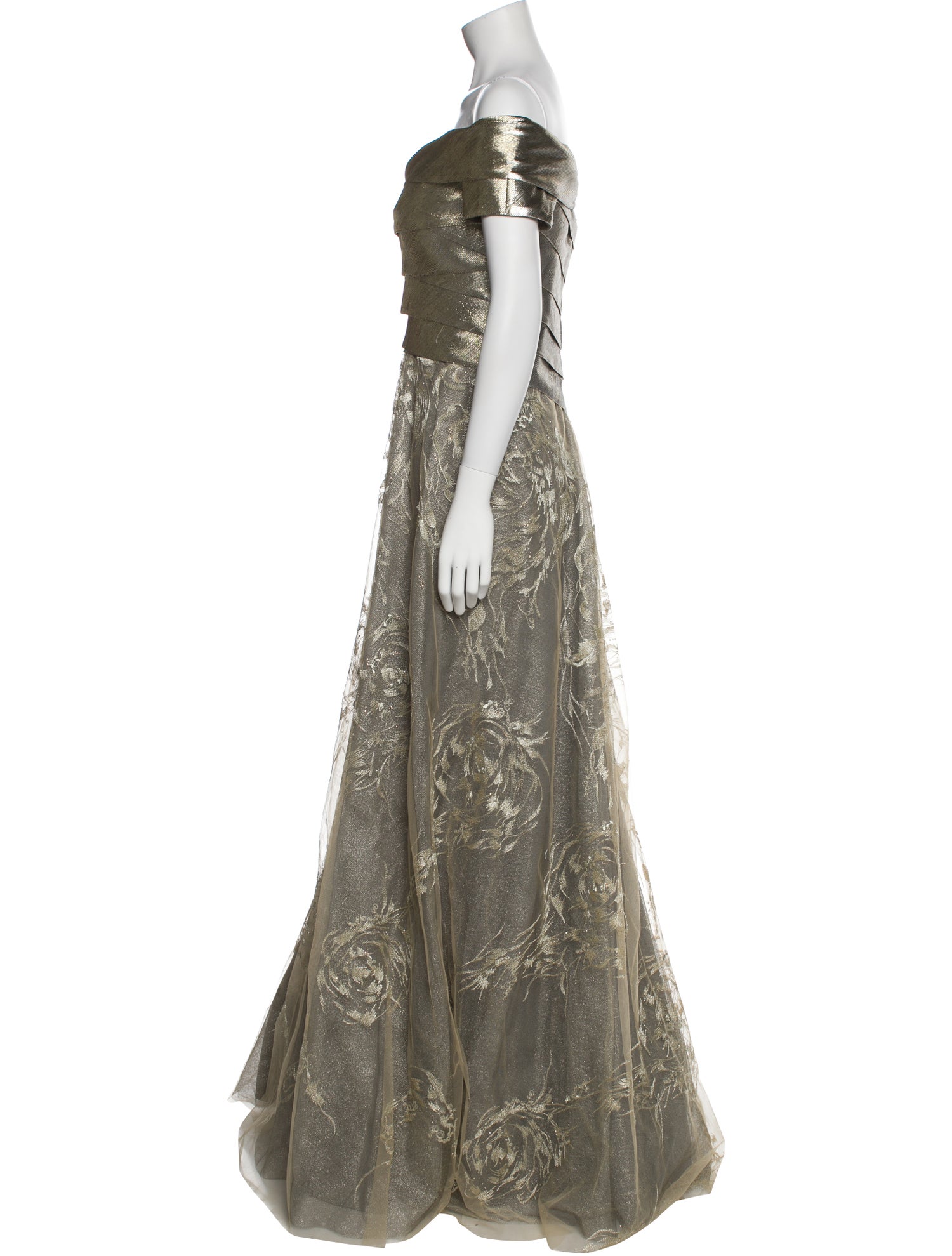 Rene Ruiz Off-The-Shoulder Long Dress