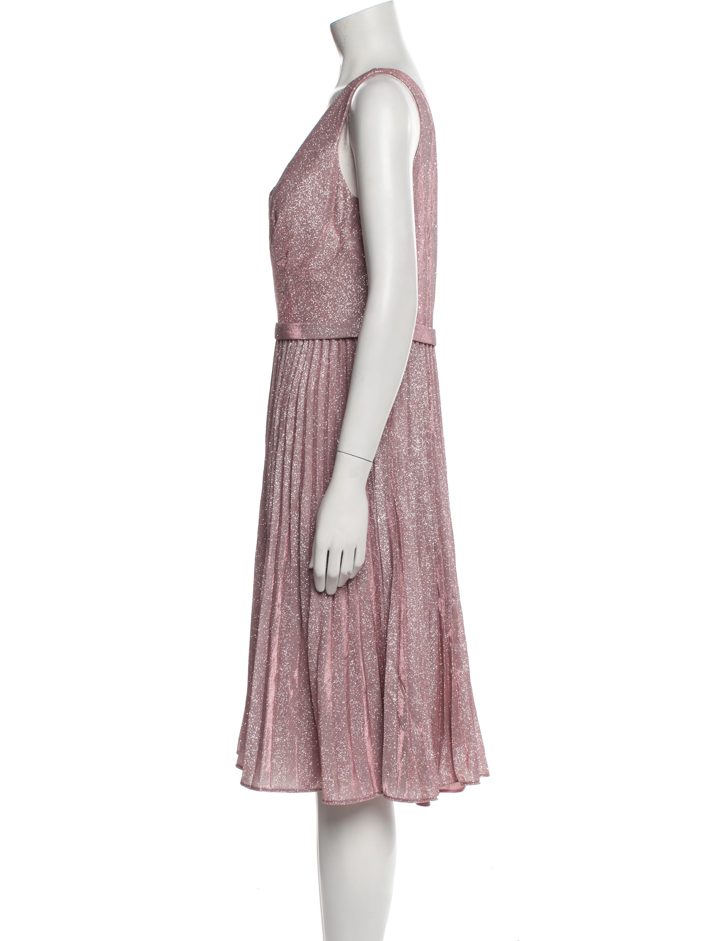 Rene Ruiz V-Neck Knee-Length Dress