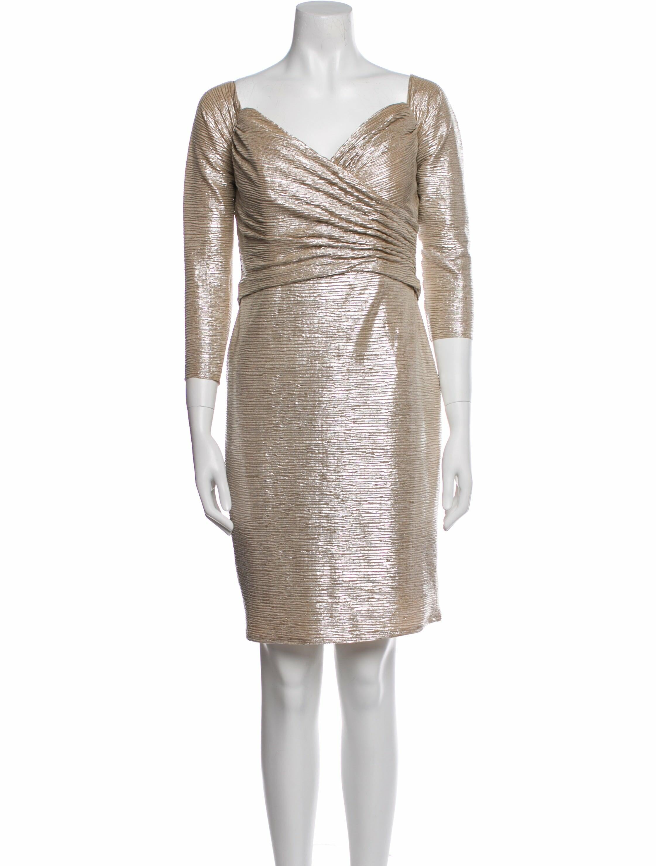 Rene Ruiz V-Neck Knee-Length Dress