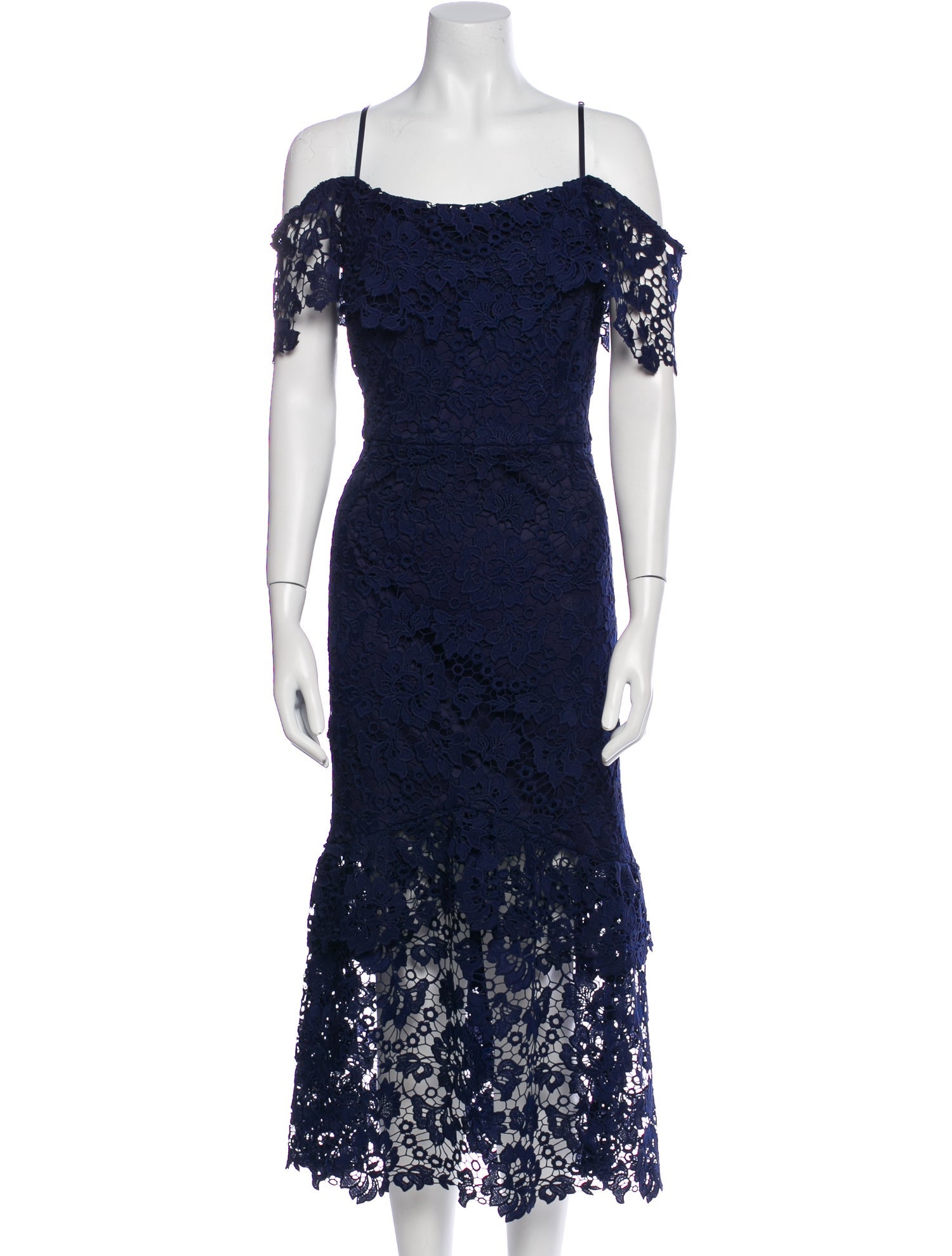 Rene Ruiz Lace Pattern Midi Length Dress