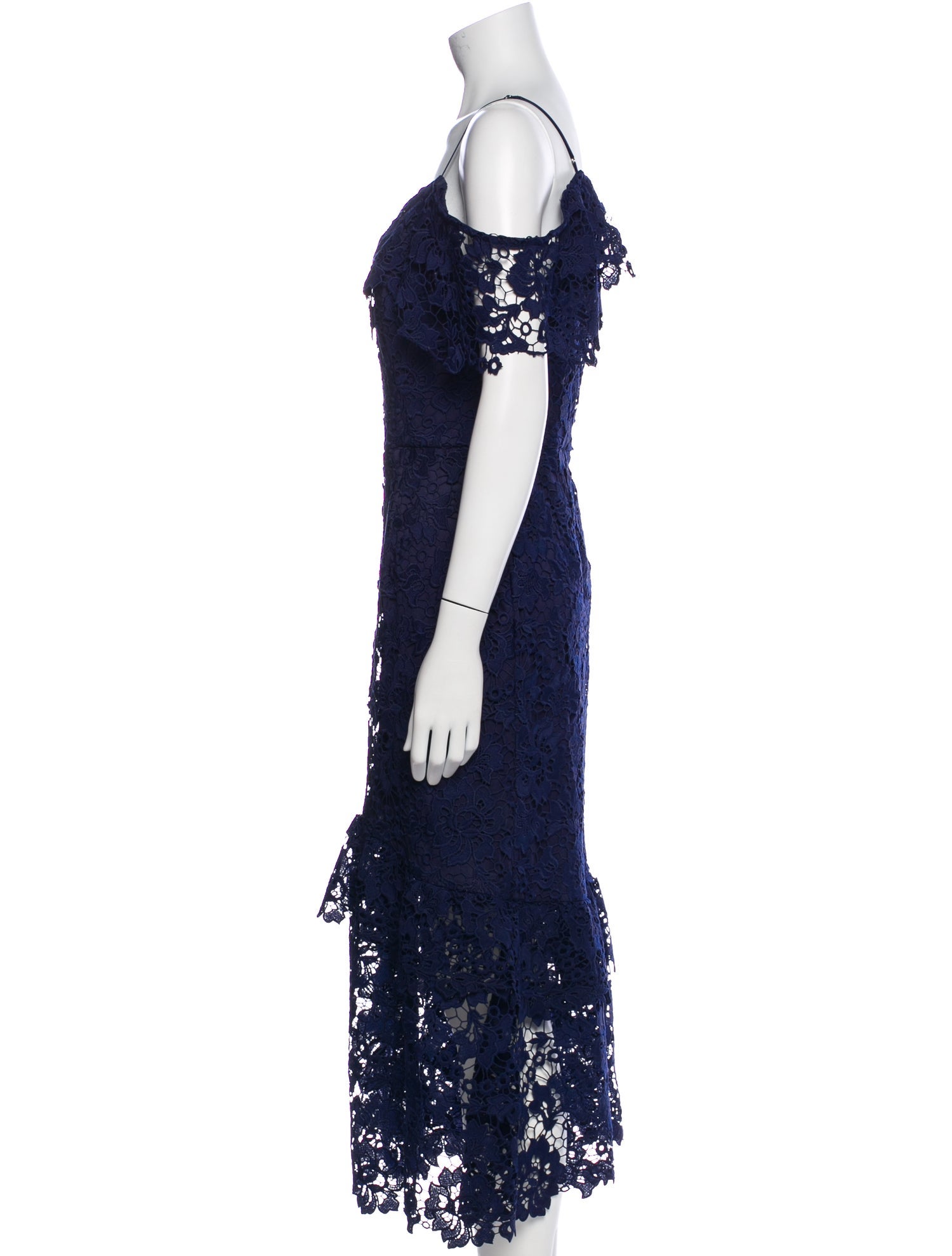 Rene Ruiz Lace Pattern Midi Length Dress