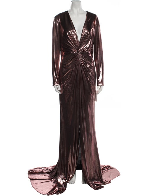 Rene Ruiz V-Neck Long Dress