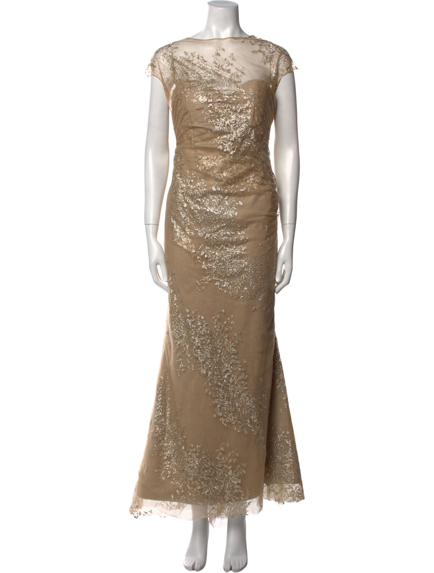 Rene Ruiz Bateau Neckline Long Dress