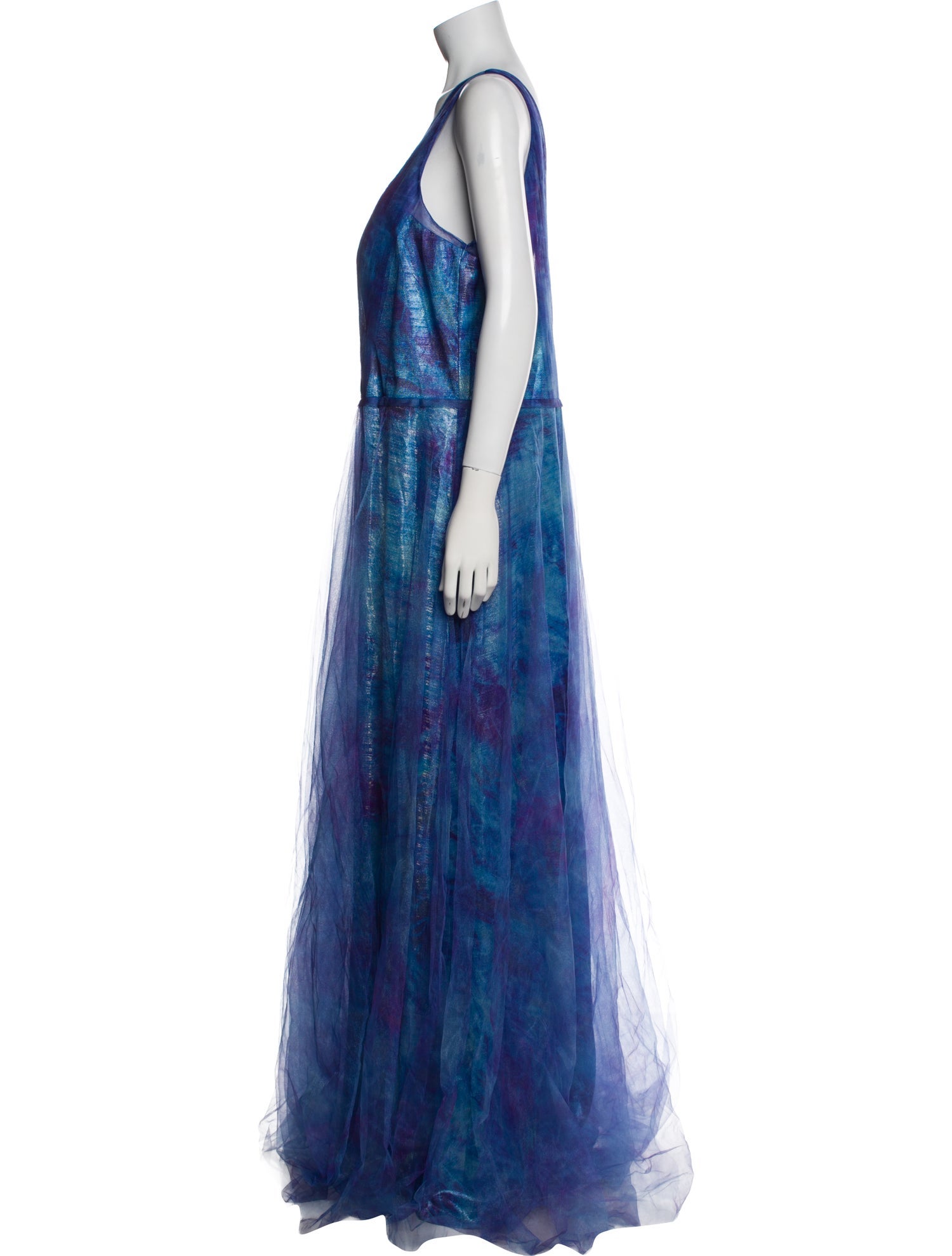 Rene Ruiz Tie-Dye Print Long Dress