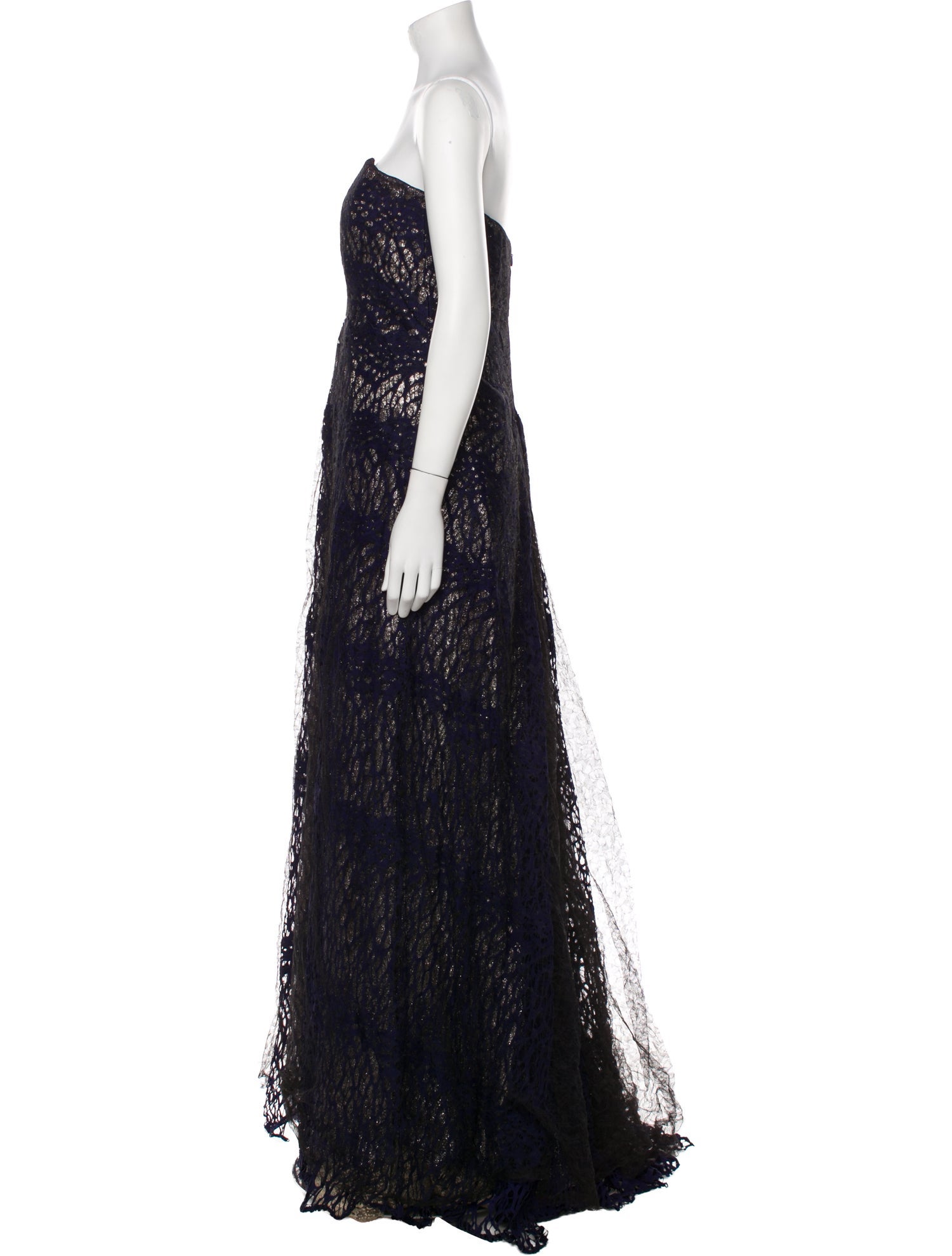 Rene Ruiz Lace Pattern Long Dress