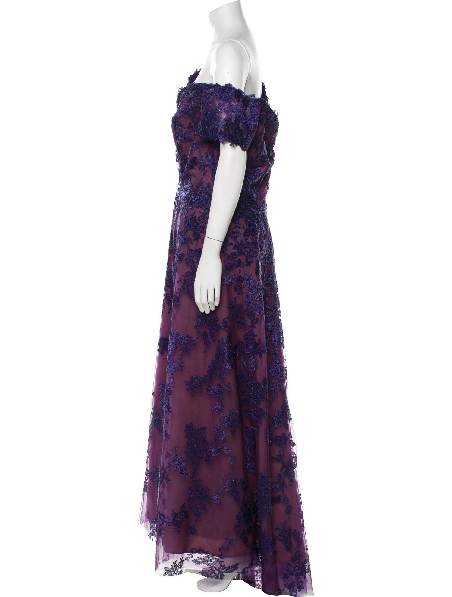 Rene Ruiz Floral Print Long Dress