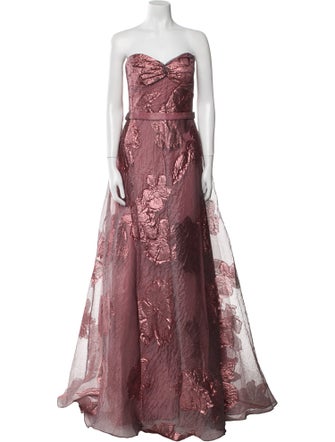 Rene Ruiz Lace Pattern Long Dress