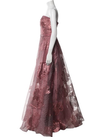 Rene Ruiz Lace Pattern Long Dress